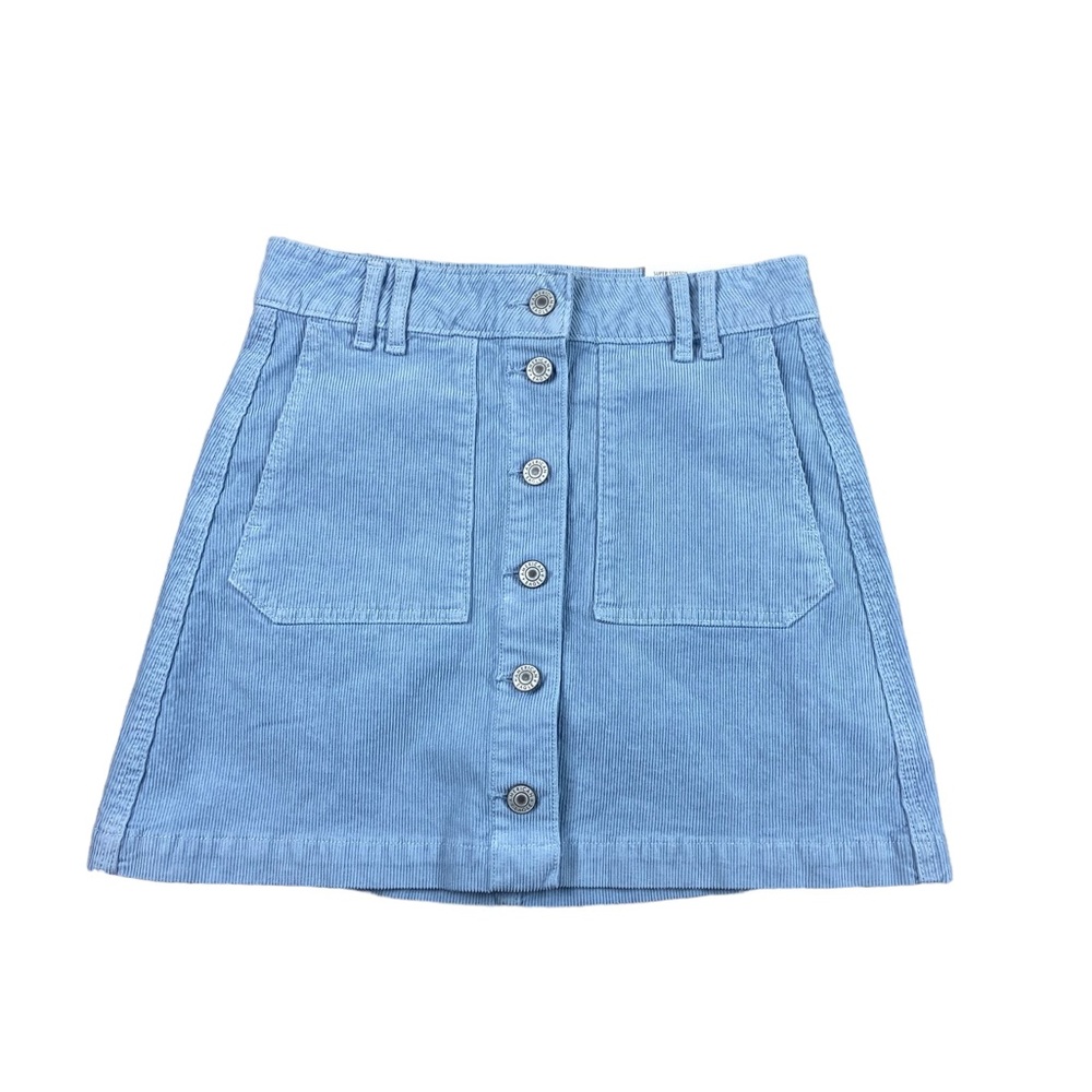 NWT American Eagle 00 Blue Corduroy Super High Rise A Line Skirt